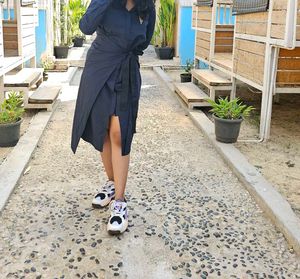 ✨PRICE DROP✨ Navy Tie-Waist Shirt Dress