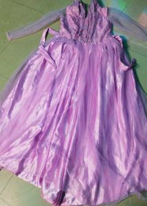 Beautiful Lavender Colour Net Ethnic Gown