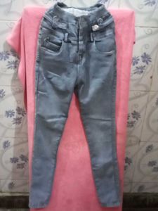 Gray Wash Denim Jeans