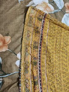 Mustard Frock Kurti Wid Beautiful Broad Border