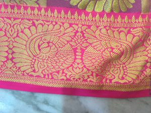 Elegant Blue &amp; Pink Saree