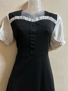Korean Pintrest Black Flared One Piece