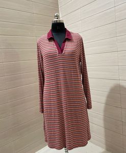 NEXT Oversized shirt Striped Long Sleeve Dress