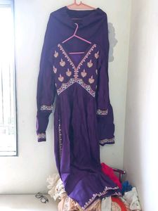 Purple Colour Pant Kurti