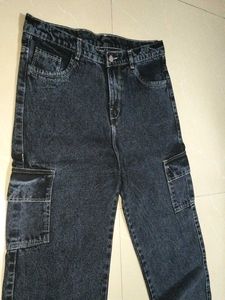 Dark Wash Cargo Jeans