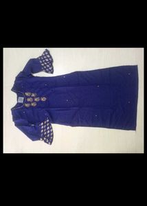 Blue Embroidered Kurta, Duppata &amp; Plazzo Pair