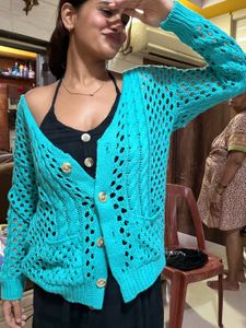 Teal Knit Cardigan