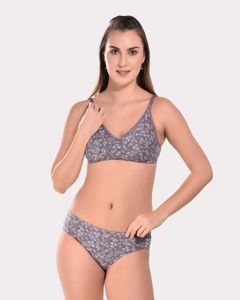 Floral Print Bra and Panty Set
