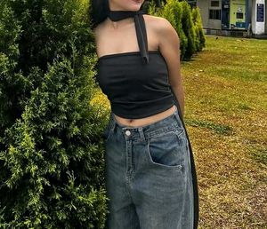 Black tank top with scarf
