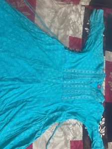 Anarkali Cyan Green Kurta