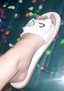 Cute White Bow Slides🤍Don&#39;t Miss