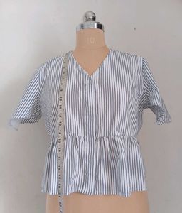 Striped Peplum Top