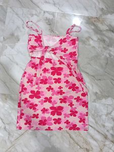 Pink Floral Mini Dress