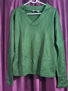 Dressberry Olive Green Solid Pullover