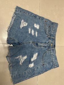 Ripped Denim Shorts