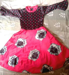 Girls' Polka Dot & Floral Dress