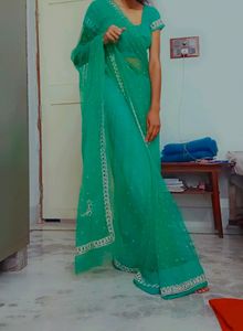 Heavy Net Saree With Blouse Offer Fast