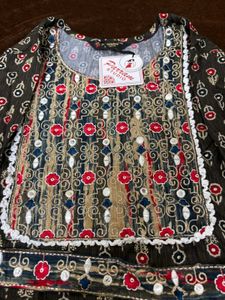Embroidered Suit Set with Belt