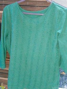 Green Short Kurti Or Top