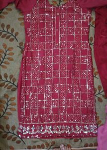 RED KURTA SET BRIDE DRESS