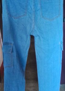 Blue Denim Cargo Jeans
