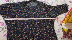 Women Navy Blue Stretchable Kurta