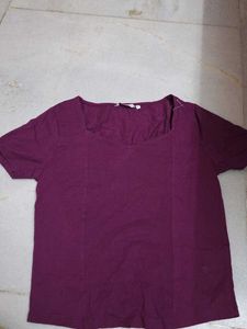 Purple Square Neck Top