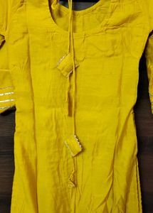 Yellow &amp; Red Embroidered Kurta Set