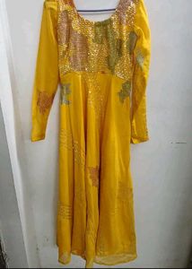 Yellow Anarkali pattern kurti