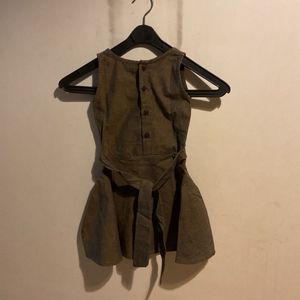 Vintage Floral Tie-Waist Dress