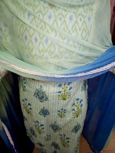 Blue Printed Kurta Set
