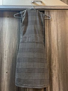 Plaid Mini Dress with Buttons