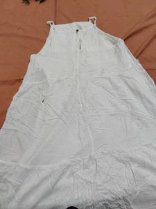 White Halter Nack Dress