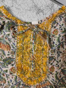 Cute Yellow Kurti Pure Cotton