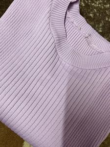 Lilac Ribbed Knit Top