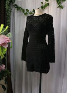 Black Knit Mini Dress