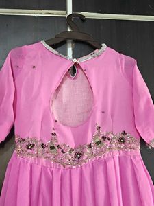 Pink Embellished Anarkali Gown