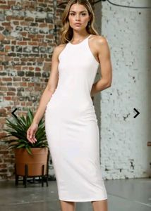 Very pretty Elegant White Midi Dress 😍