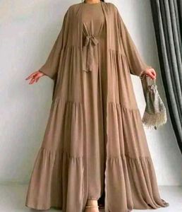 Elegant 4 Frill Shrug Abaya, Burqua Four Piece Set