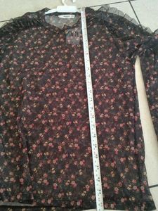 net Top Floral Print