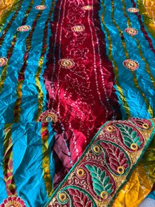 🎊Colourful Crushed Bandhani Saree