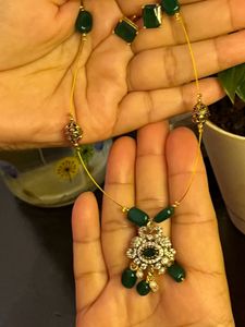 Emerald Green &amp; Light Pink Jewelry Set