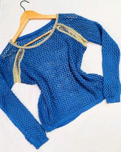 Pinterest Crochet Blue Pullover D