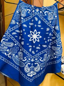 Blue Bandana Print Halter Top