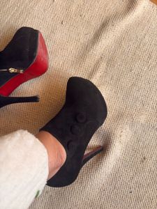 Black Suede Platform Booties