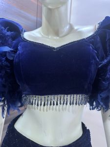 Feather Sleeve Lehenga Choli