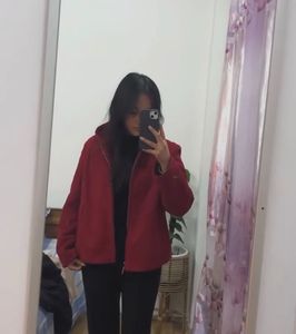 Red Velvet Hoodie Jacket