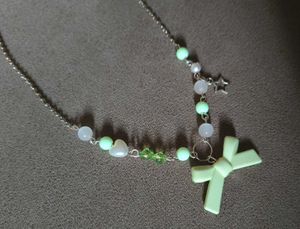 Mint Bow Charm Necklace