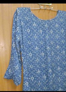 Blue Printed Kurti Dress 2xl size cotton