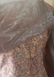 Unsteached Elegant Embroidered Ethnic Gown